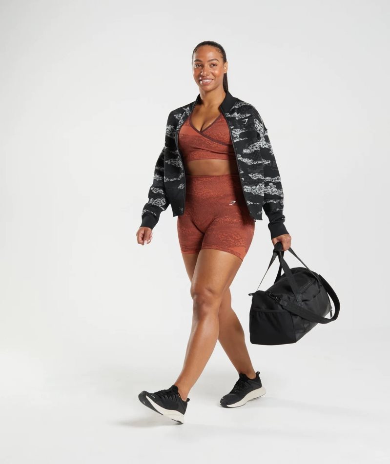 Women's Gymshark Adapt Camo Seamless Track Jackets Black | NZ 4TJMZI